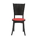 Iris armless Dinning Plastic Chair redBlack 2