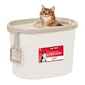 IRIS Top Entry Cat Litter Box with Scoop, White/Beige