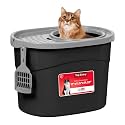 IRIS Top Entry Cat Litter Box with Scoop, Black/Gray