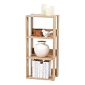 IRIS OHYAMA USA 3 Tier Open Bookshelf Bookcase for Small Spaces, Farmhouse Bedroom, Office, Living Room, Indoor Shelf for Home Décor, Books, Plants and More, 16 inch, MED, Natural