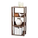 IRIS USA 3-Tier Open Wood Bookshelf- Dark Brown