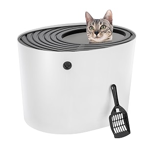 iris usa cat litter box top entry white 207534l x 1612534w x 1462534h
