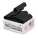 IRIS USA Extra Small Hangers 50 Pack, 11.87" W x 6.75" H, Black