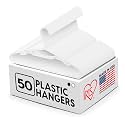 IRIS USA Lightweight Flexible Adult Hangers 50 Pack, Made in USA, White