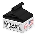 IRIS USA Lightweight Flexible Adult Hangers 50 Pack, Made in USA, Black