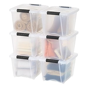 iris usa tb-17 stack amp pull box 19 quart clear 6 pack
