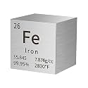 Iron Cube Metal Density Cubes Pure Metal High Density Element Cube for Element Collections Lab Experiment Periodic Table Collection DIY Teacher Science Creative Gift（Iron，1 Inch）