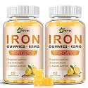 Iron Gummies 65mg & Vitamin C 250mg per Serving- Energy Support, Vegan