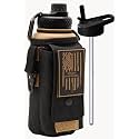 Iron Infidel Battle Bottle - 32 Oz Insulated Water Bottle with Straw Lid & Chug Cap, Stainless Steel Metal Flask Includes Rugged, Removable Sleeve for Keys, Wallet, & Phone (Brown Recluse 1 Liter)