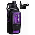Iron Infidel Battle Bottle - 32 Oz Insulated Water Bottle with Straw Lid & Chug Cap, Stainless Steel Metal Tactical Flask With Rugged, Removable Sleeve for Keys & Phone or Wallet (Twilight 1 Liter)