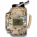 Iron Infidel Battle Bottle - One Gallon Insulated Water Bottle with Dual Carry Handles - 128 oz Tactical Stainless Steel Water Jug & Rugged Extra Large Sleeve With Storage (OCP Camo 128 Ounces)