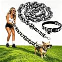 Iron Paw Chain Leash, Big Chain Leash for Small Dog Funny, Lightweight Fake Heavy Plastic Chain with Secure Clip, Photo Ready Humorous Leash for Small Dogs Cats Puppies (Black 60 inch)