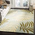 Irregular Shape Handmade Woolen Carpet Green Colour