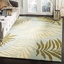 Irregular Shape Handmade Woolen Carpet Green Colour
