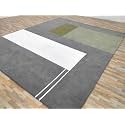 Irregular Shape Handmade Woolen Carpet Grey Colour