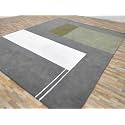 Irregular Shape Handmade Woolen Carpet Grey Colour