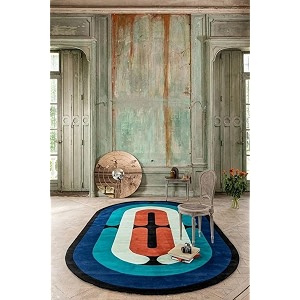 Irregular Shape Handmade Woolen Carpet Multi Colour