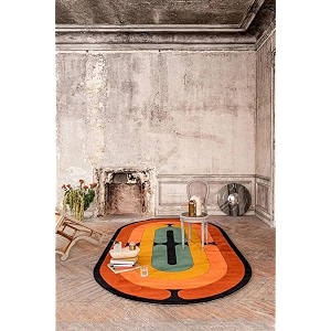 Irregular Shape Handmade Woolen Carpet Multi Colour