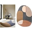 Irregular Shape Handmade Woolen Carpet Multi Colour