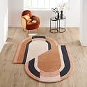 Irregular Shape Handmade Woolen Carpet Pink Colour