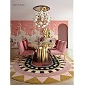 Irregular Shape Handmade Woolen Carpet Pink Colour