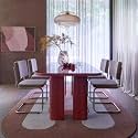 Irregular Shape Handmade Woolen Carpet Pink Colour