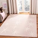 Irregular Shape Handmade Woolen Carpet Pink Colour