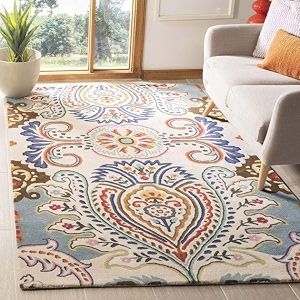 Irregular Shape Handmade Woolen Carpet White Colour