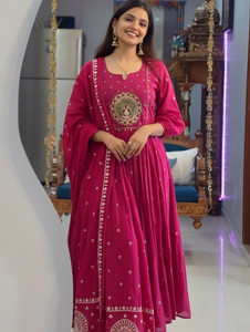 Irtada Printed Anarkali Kurta Bottom Dupatta