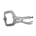 IRWIN Tools VISE-GRIP Locking C-Clamp, Original, Swivel Pad Tip, 4-inch (100mm) (165); 1-5/8” (41mm) Jaw Capacity