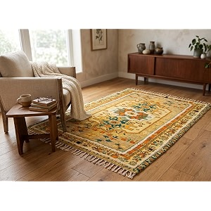 Iryaa Homes Cotton Carpet With Hand Tufting
