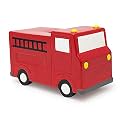 Isaac Jacobs Ceramic Red Fire Truck Coin Bank, Vehicle Money Bank Home Décor, Piggy Bank Gift for Kids, Teens, and Adults (Red Fire Truck)