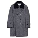 Isaac Mizrahi Boy's 2-20 Velvet Collar Quilt Lined Wool Blend Peacoat