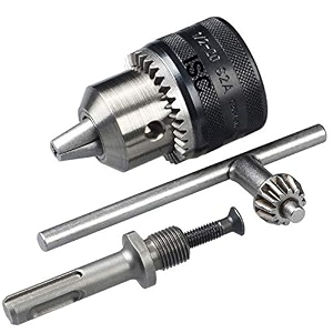 isc heavy duty 13mm drill chuck with sds adaptor key set compatible with 1234 20 unf for drilling machines made of steel quick change and conversion capability