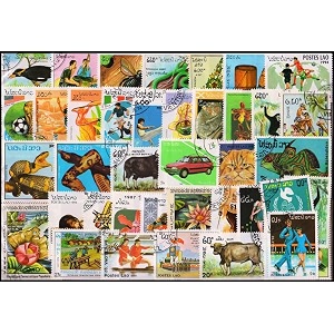 isc laos stamps - 100 different used stamps all thematic amp large stamps all genuine postage stamps  stampex