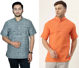 isdfabric Pack of 2 Self Design Khadi