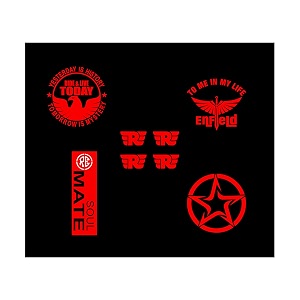 isee 360 bike sticker compatible for royal enfield combo kit 4 item included star re logo standard size sides tankbattery coverstemhelmet of water resistant stickers multicolored 3