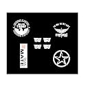 ISEE 360® Bike Sticker Compatible for Royal Enfield Combo Kit 4 Item Included Star RE Logo Standard Size Sides Tank,Battery Cover,Stem,Helmet of Water Resistant Stickers (Multicolored 2)