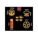 ISEE 360® Bike Sticker Compatible for Royal Enfield Combo Kit 4 Item Included Star RE Logo Standard Size Sides Tank,Battery Cover,Stem,Helmet of Water Resistant Stickers (Multicolored)(Vinyl)