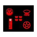 ISEE 360® Bike Sticker Compatible for Royal Enfield Combo Kit 4 Item Included Star RE Logo Standard Size Sides Tank,Battery Cover,Stem,Helmet of Water Resistant Stickers (Multicolored 3)