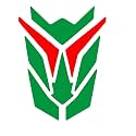 ISEE 360® Die Cut Bike Mudguard Stylish Strip Sticker Suitable All Model Bikes Exterior Decoration L X H 6 X 8 cm (Green,Red)