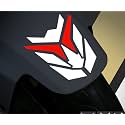 ISEE 360® Die Cut Bike Mudguard Stylish Strip Sticker Suitable All Model Bikes Exterior Decoration L X H 6 X 8 cm (White,Red)