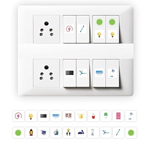 isee 360 isee 360 switch id stickers for electric board appliances with 5 radium sticker multicolor white vinyl office