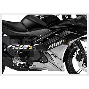 isee 360 r15 live in the racing spirit exterior accessories vinyl decal bike stickers for yamaha r15 r3 l x h 16 x 3 cms whiteyellow