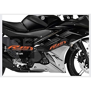 isee 360 r15 live in the racing spirit exterior accessories vinyl decal bike stickers for yamaha r15 r3 l x h 16 x 3 cms orange
