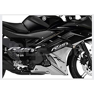 isee 360 r15 live in the racing spirit exterior accessories vinyl decal bike stickers for yamaha r15 r3 l x h 16 x 3 cms grey