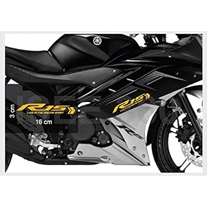 isee 360 r15 live in the racing spirit exterior accessories vinyl decal bike stickers for yamaha r15 r3 l x h 16 x 3 cms yellow