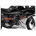 ISEE 360® R15 Live in The Racing Spirit Exterior Accessories Vinyl Decal Bike Stickers for Yamaha R15 R3 L x H 16 x 3 cms (Orange)