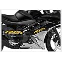 ISEE 360® R15 Live in The Racing Spirit Exterior Accessories Vinyl Decal Bike Stickers for Yamaha R15 R3 L x H 16 x 3 cms (Yellow)
