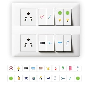 isee 360 switch id stickers for electric board appliances with 5 radium sticker multicolor transparent clear commercial building